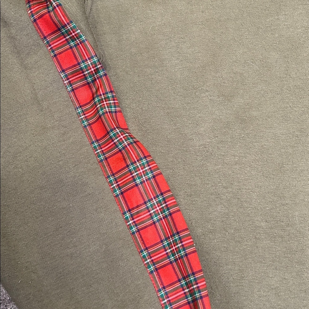 Exile Olive Green Zip-Up Jacket with Red Plaid Accents - Picture 3 of 10